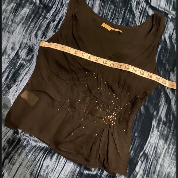 Max Studio Silk Cropped Sleeveless Tank Top with Beading detail • Medium - Picture 6 of 6